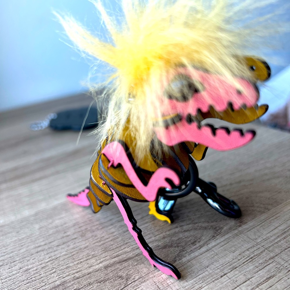 Coach PINK Mohawk Rexy Bag purse Charm keychain
